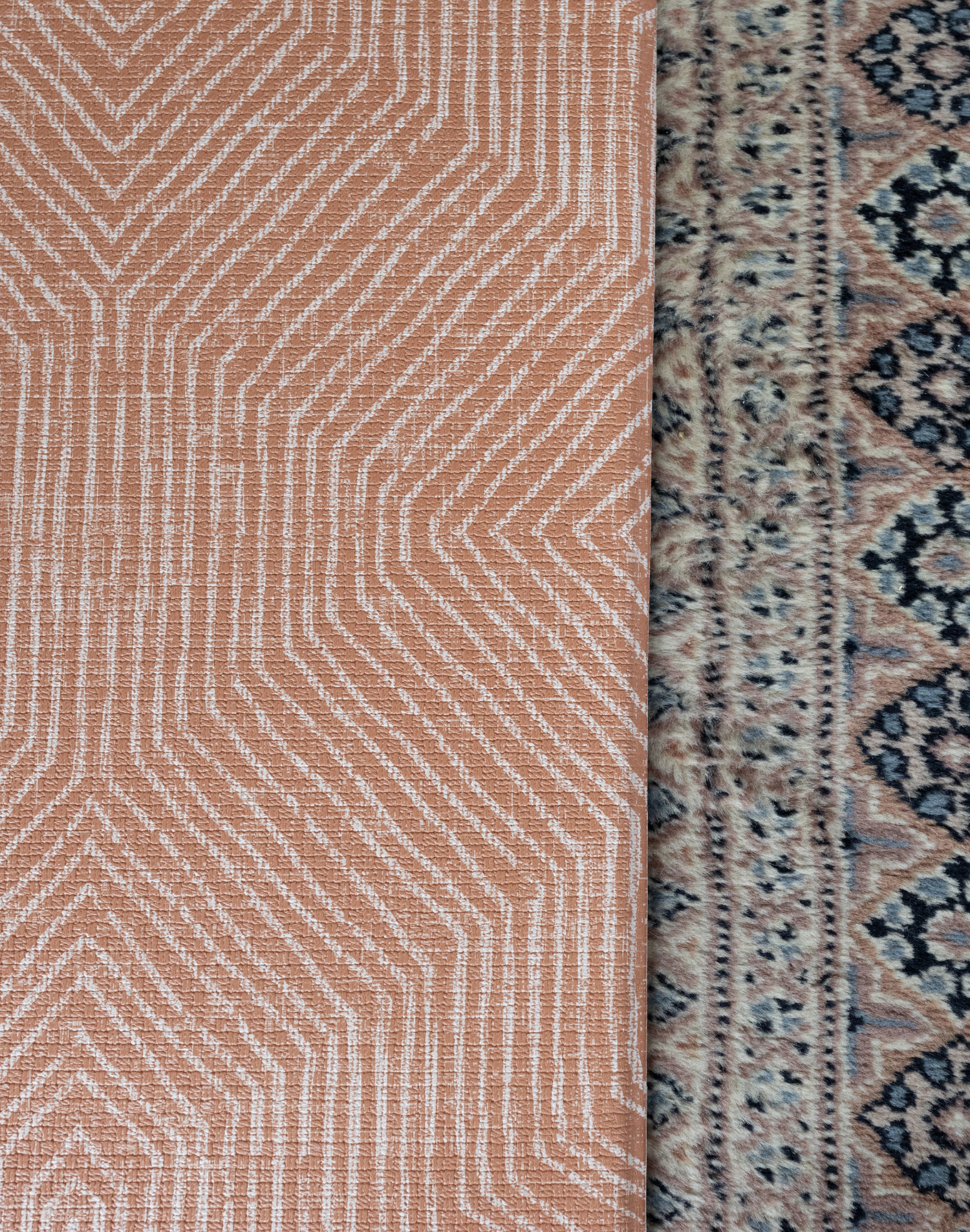 Modern kilim playmat rug with a chic terracotta design for stylish interiors