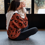 Mom and son enjoy floor play in comfort on the toddler play mat designed for the whole family