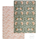 graphic showing the reversible sides of totter and tumble play mat in collaboration with Morris and Co