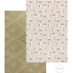 Tan play mat with green play mat on the reverse designed with two designs so you can style your home with a different look 