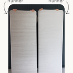 Comparing the darker and lighter play runner Tali designs with two versions so you can choose the hue best for your space 